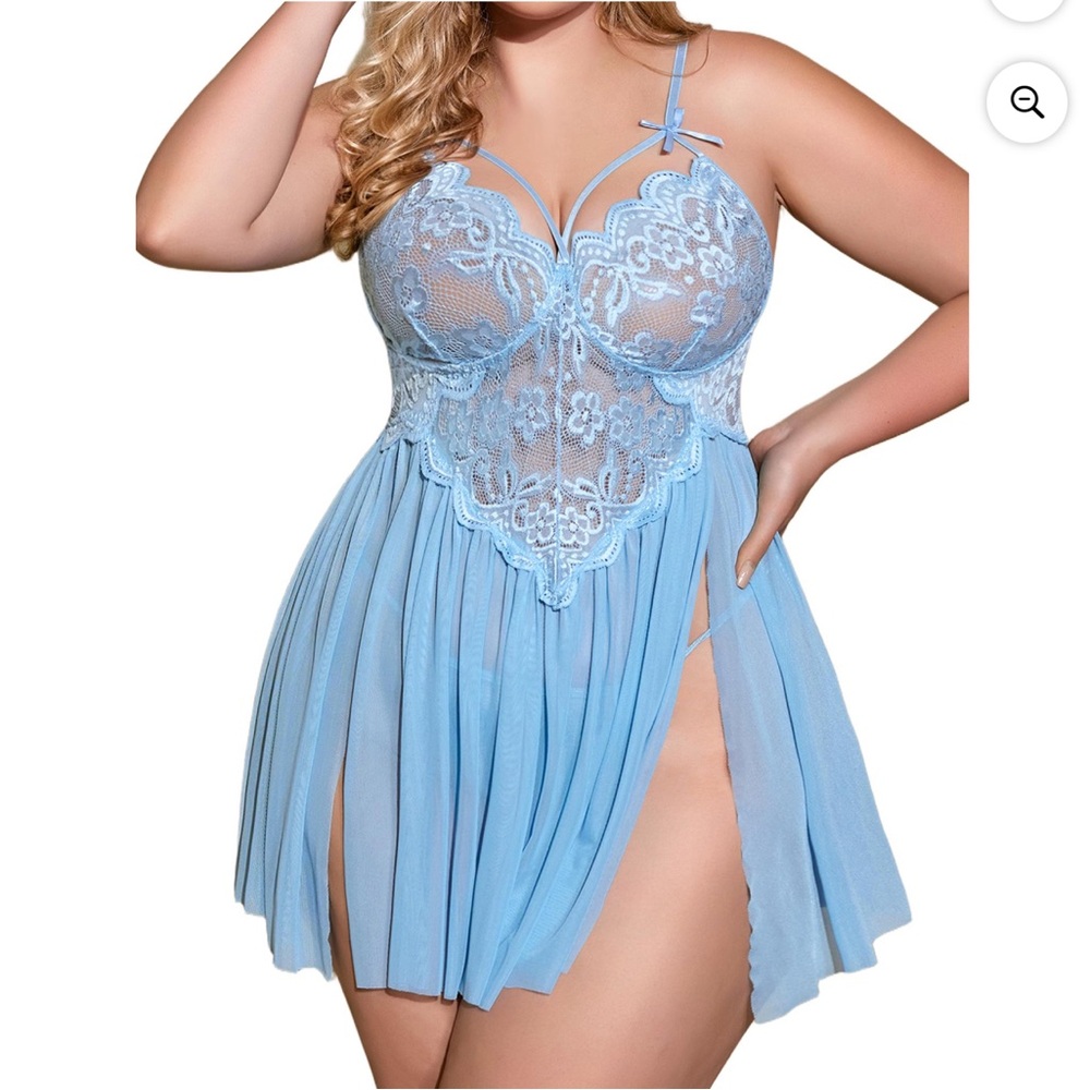 Avidlove Plus Size Lingerie Lace Babydoll Womens Strap Chemise Nightgown Sz 24W